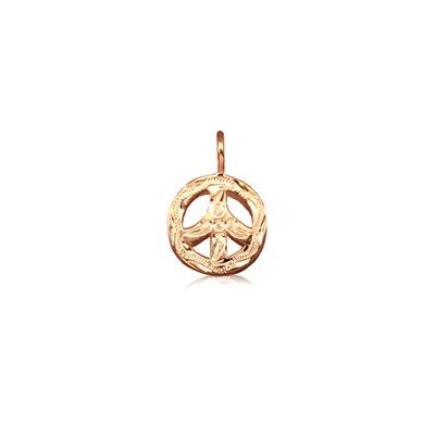 Sterling Silver Hawaiian Rose Gold Coated Peace Sign Mini Charm