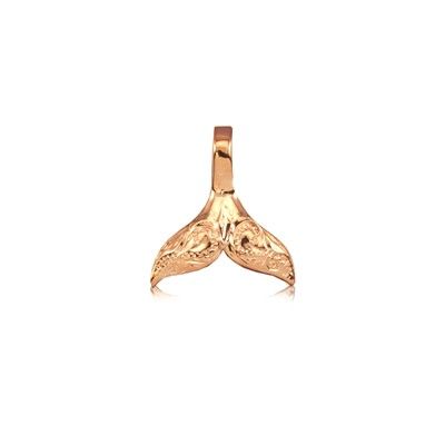 Sterling Silver Hawaiian Rose Gold Coated Whale Tail Mini Charm