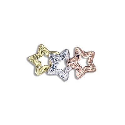 Sterling Silver Tri-color Open Stars Pendant