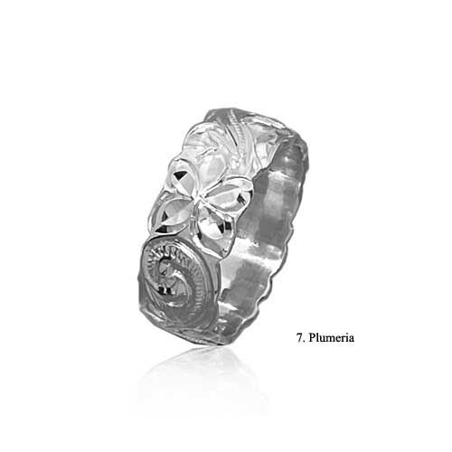 Sterling Silver Custom Hawaiian Wedding Ring with Cut-out Edges