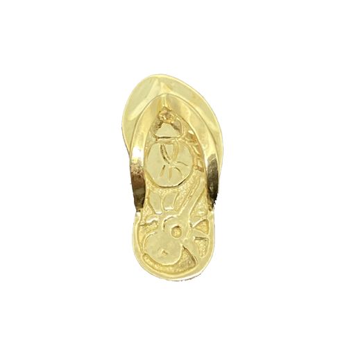 14KT Yellow Gold Slipper Pendant with Musical Design