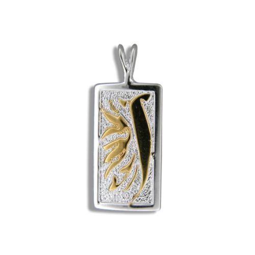 Sterling Silver Two Toned Bird of Paradise Pendant