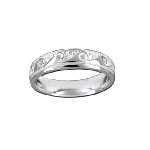 Sterling Silver Hawaiian Wave Design Ring