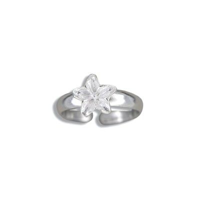 Sterling Silver Fancy Hawaiian Plumeria Design Toe Ring