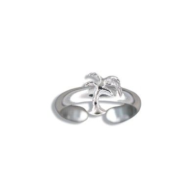 Sterling Silver Hawaiian Palm Tree Design Toe Ring