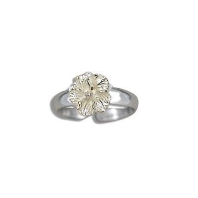 Sterling Silver Hawaiian Hibiscus Design Toe Ring