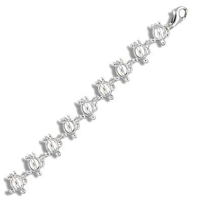 Sterling Silver Hawaiian Open High Polished HONU Anklet
