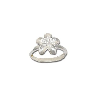 Sterling Silver 10MM Hawaiian Plumeria Flower Ring 