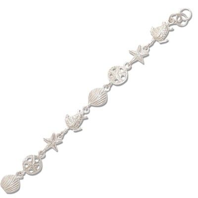 Sterling Silver Hawaiian Sea Life and HONU Design Bracelet