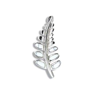 Sterling Silver White Turquoise Fern Leaf Pendant