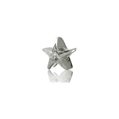 Sterling Silver Hawaiian Rhodium Starfish Bead Charm