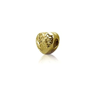 Sterling Silver Hawaiian Yellow Heart Bead Charm