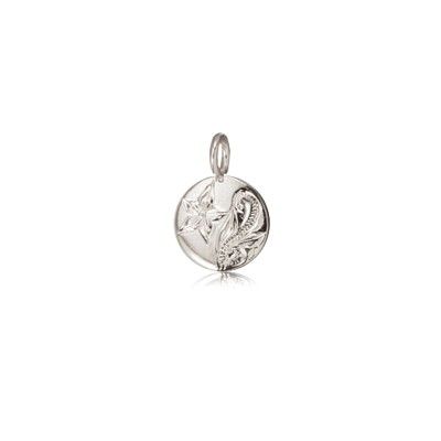 Sterling Silver Hawaiian Plumeria and Scroll Mini Charm