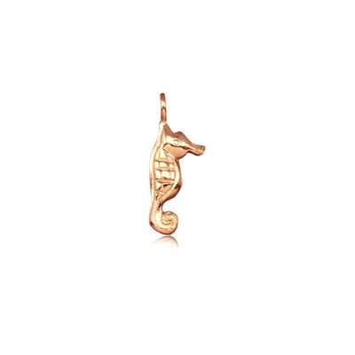 Sterling Silver Hawaiian Rose Gold Coated Seahorse Mini Charm