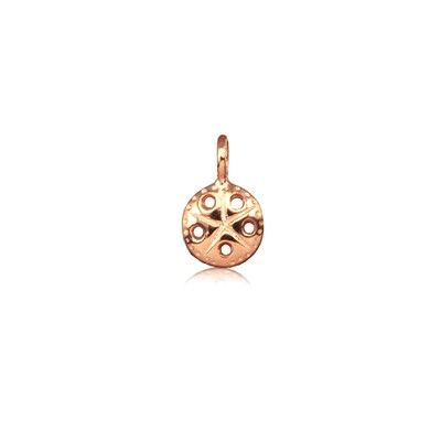 Sterling Silver Hawaiian Rose Gold Coated Sand Dollar Mini Charm