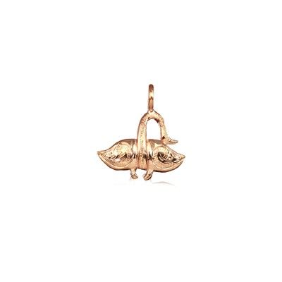 Sterling Silver Hawaiian Rose Gold Coated Devil Ray Fish Mini Charm