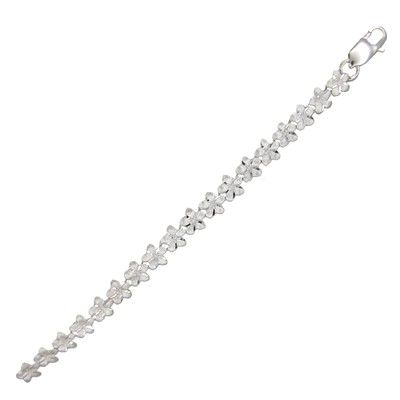 14KT White Gold Hawaiian 6mm Plumeria Bracelet