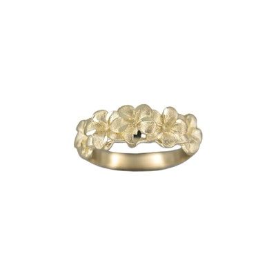 14kt Yellow Gold 7mm Plumeria Ring