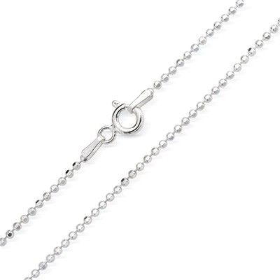Rhodium Sterling Silver Bead Chain