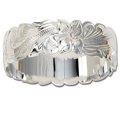 Sterling Silver 28mm Hawaiian Cut-out Bangle