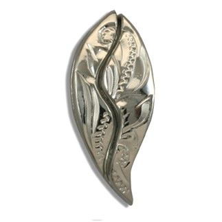 Fine Engraved Sterling Silver Matching Set Hawaiian Scroll with Wave Shaped Pendant