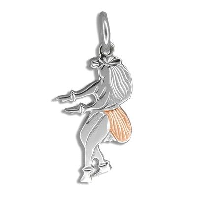 Sterling Silver Rose Gold Coated Kahiko Hula Dancing II Pendant