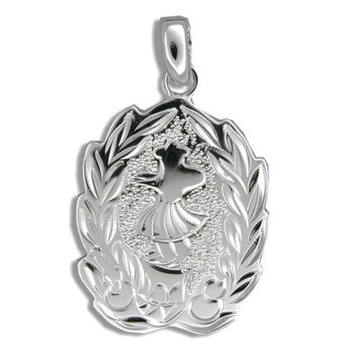 Sterling Silver Kahiko Maile Hula Dancer Pendant