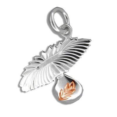 Sterling Silver Rose Gold Coated Kahiko Uli Uli Pendant