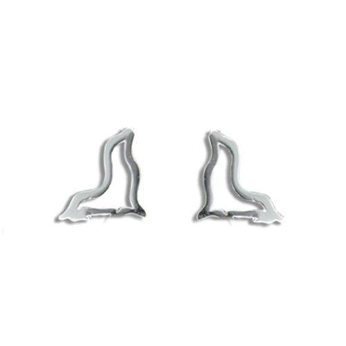 Sterling Silver Monk Seal Stud Earrings