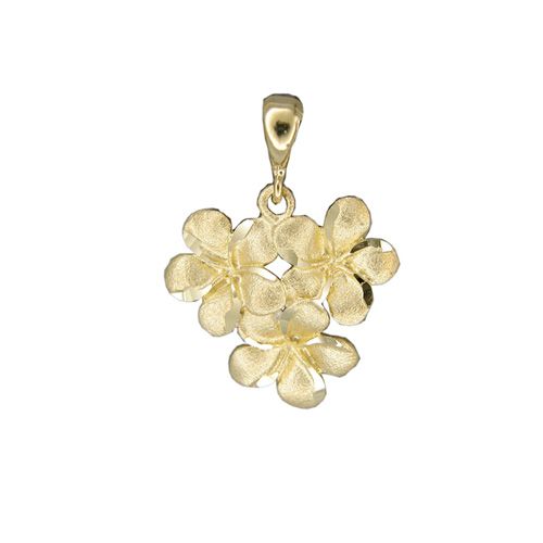 14kt Yellow Gold Hawaiian 10MM Plumeria Blossom Pendant