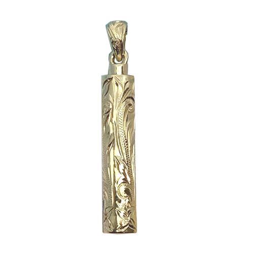 14KT  Gold Hand Carved Hawaiian Cremation Ash Holder (1.5 inches)