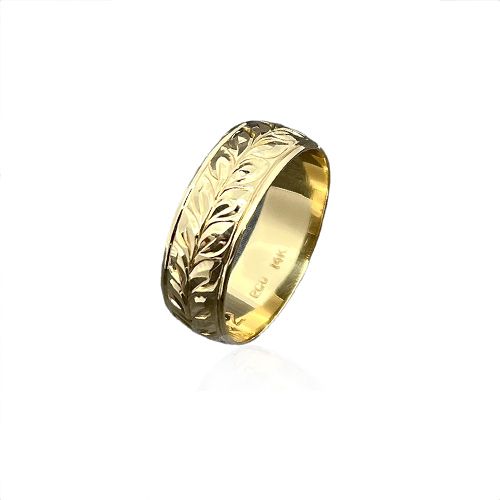 14K Gold Custom Hawaiian Maile Ring