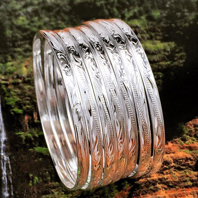 Silver Hawaiian Bangle